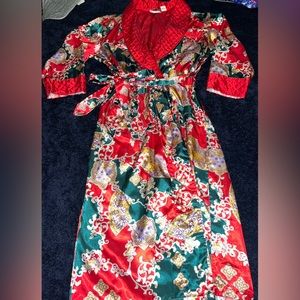 LAST CHANCE Vintage Victoria’s Secret Gold Label Satin Red Quilted Robe